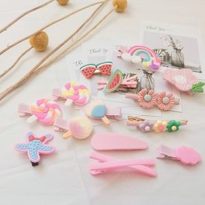Baby girl /kids candy colorful 14 pcs hair clips hair snap
